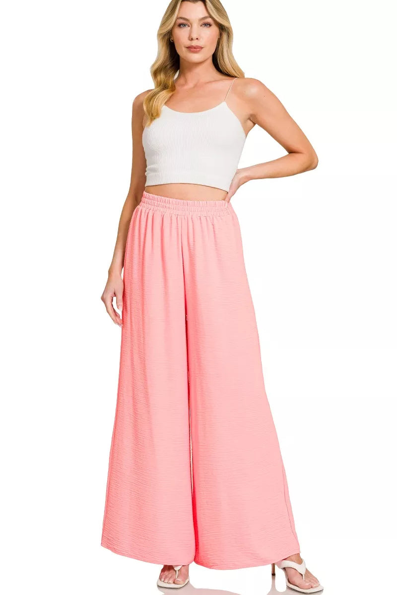 Woven Airflow Elastic Waistband Pants